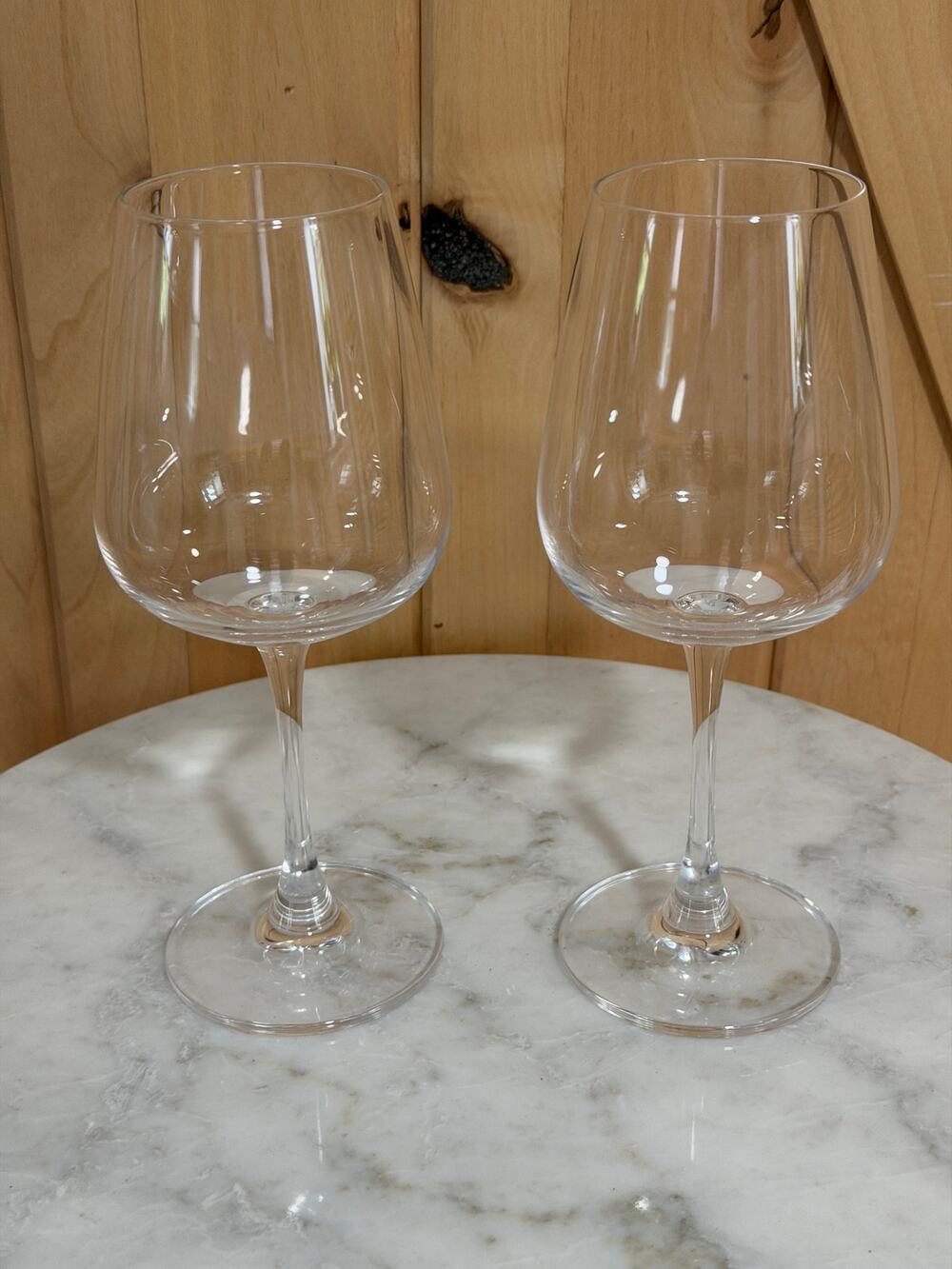 JC Inn Crystal Wine Glass Signed - Set of 2